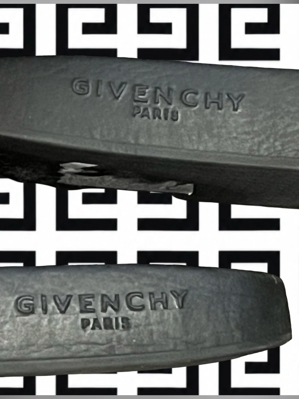 Givenchy Black Embossed Logo Slide Sandals
